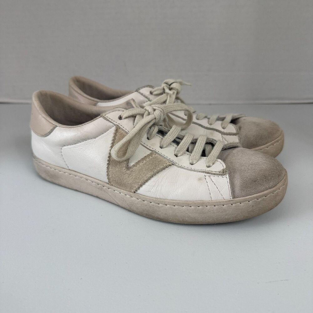 Victoria Berlin Sneakers Womens 7-7.5 EU 38 White Suede Leather Made Spain